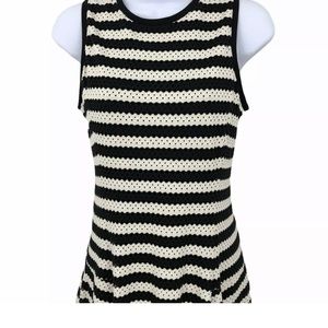 Banana Republic Sleeveless Perforated Stripe Dress